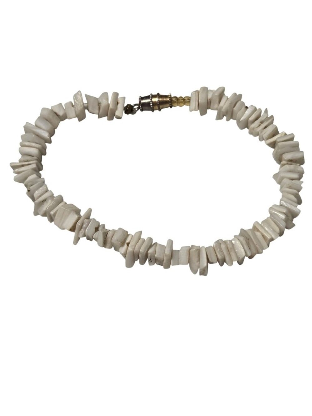 Vintage White Shell Beaded Bracelet Chip Beads Beach Core Surfer Fashion Jewelry